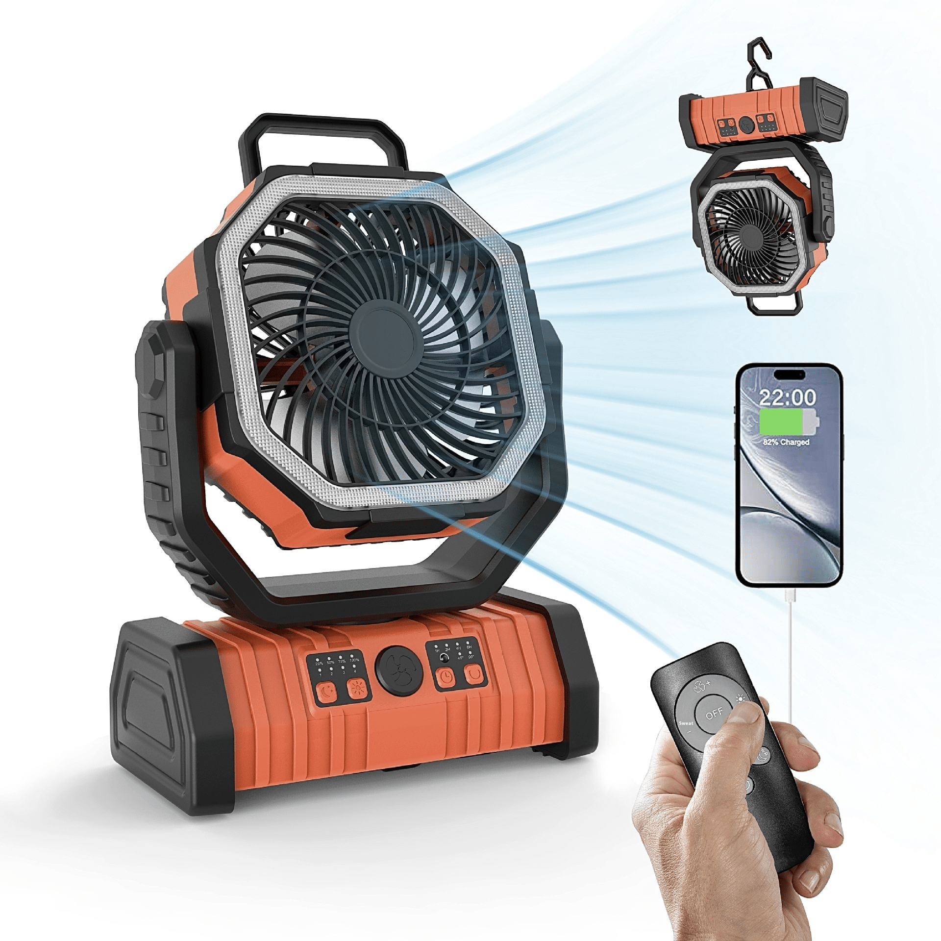 Outdoor Household Power Bank LED Light Camping Fan - Serene