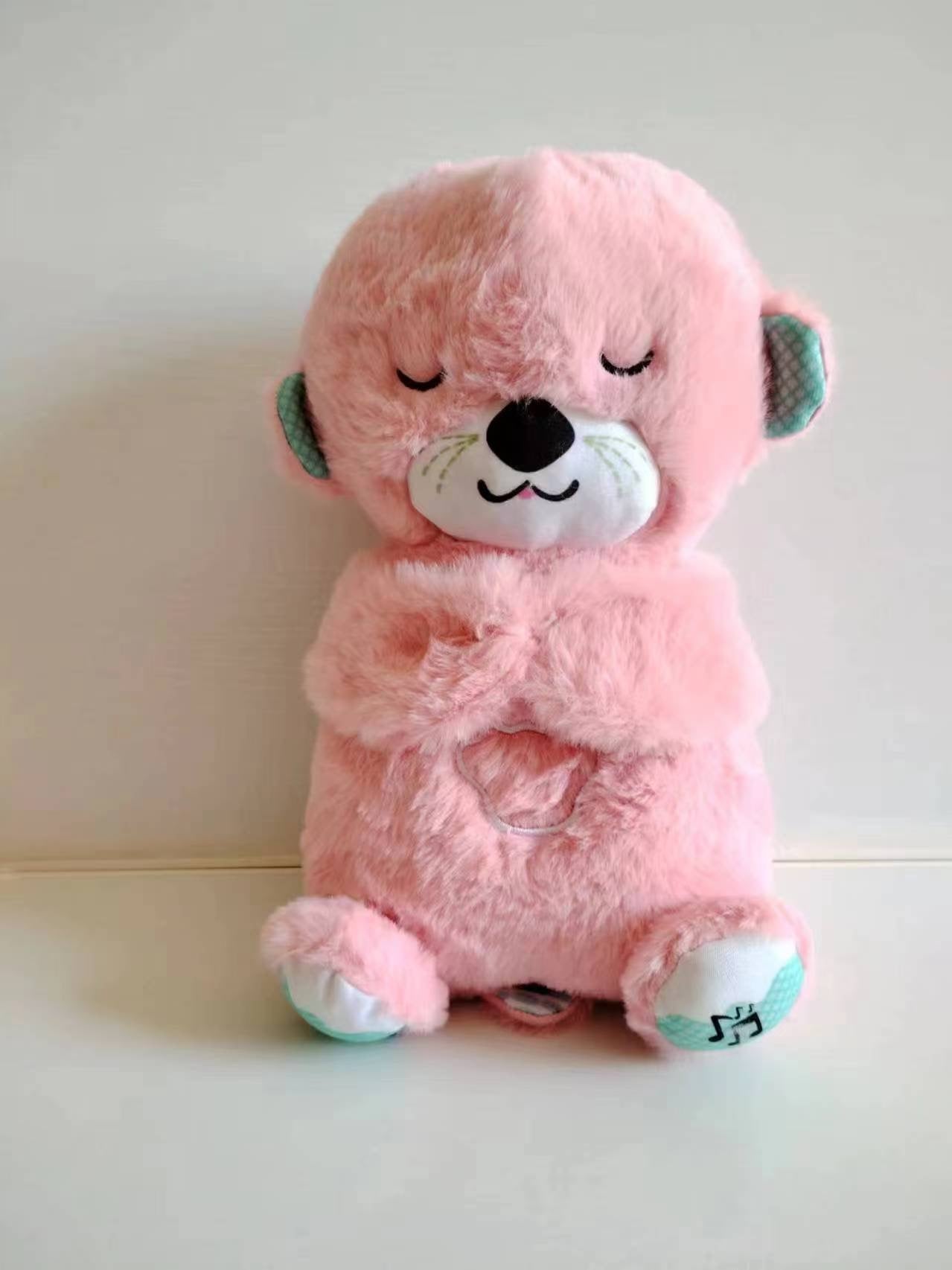 Sound Machine Soothe 'n Snuggle Otter Portable Plush Baby Toy with Sensory Details Music Lights & Rhythmic Breathing Motion - Serene
