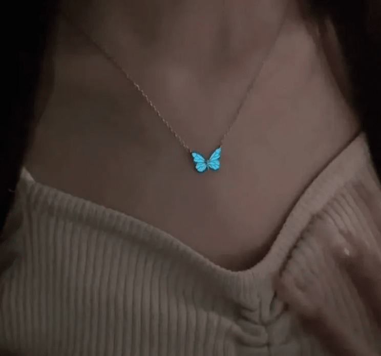 Blue Luminous Smart Butterfly Necklace - Serene