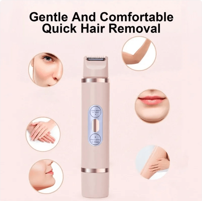 Dual-Head Electric Shaver Painless Women's Epilator Bikini Hair Removal Device Automatic Hair Trimmer Underarm Facial Lips Leg - Serene