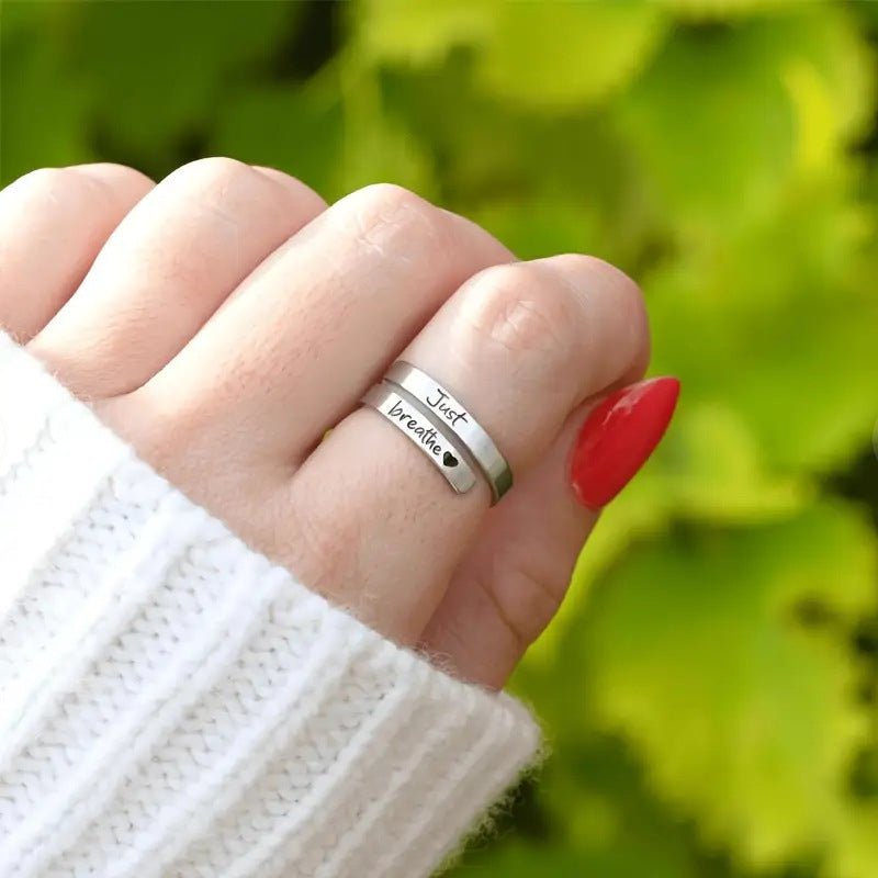 Silver Spiral Heart Ring - Serene