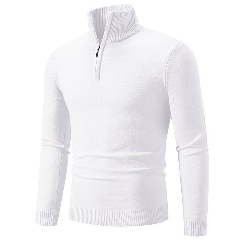 2023 Men's Plus Size Fleece Zip Mock Neck Sweater - Serene