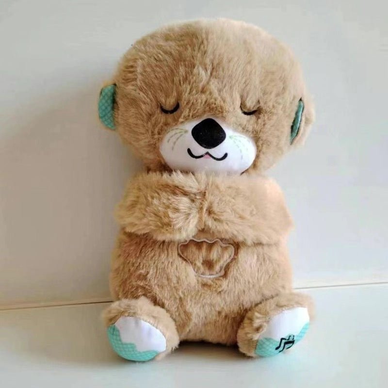Sound Machine Soothe 'n Snuggle Otter Portable Plush Baby Toy with Sensory Details Music Lights & Rhythmic Breathing Motion - Serene