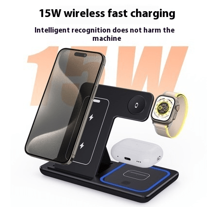3 In 1 LED Fast Wireless Charger Stand Foldable Charging Station - Serene