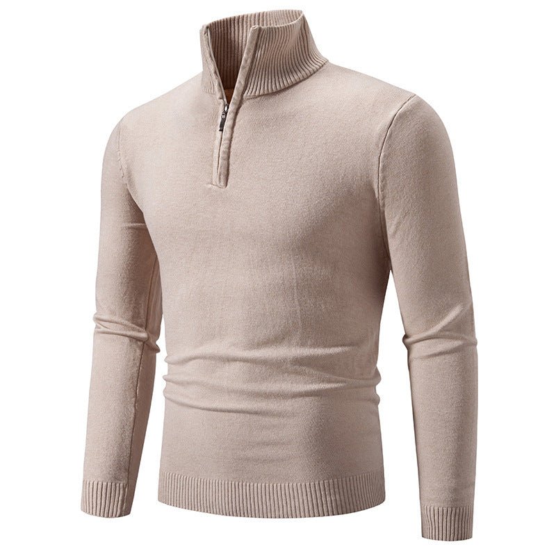 2023 Men's Plus Size Fleece Zip Mock Neck Sweater - Serene