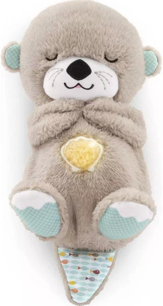 Sound Machine Soothe 'n Snuggle Otter Portable Plush Baby Toy with Sensory Details Music Lights & Rhythmic Breathing Motion - Serene