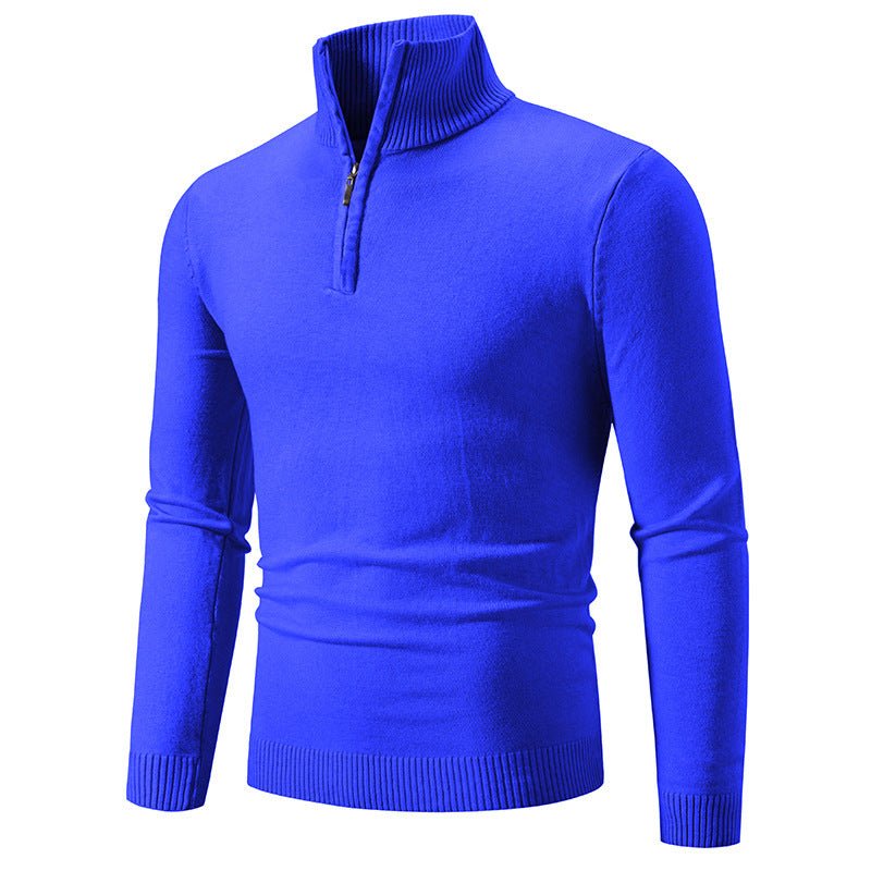 2023 Men's Plus Size Fleece Zip Mock Neck Sweater - Serene