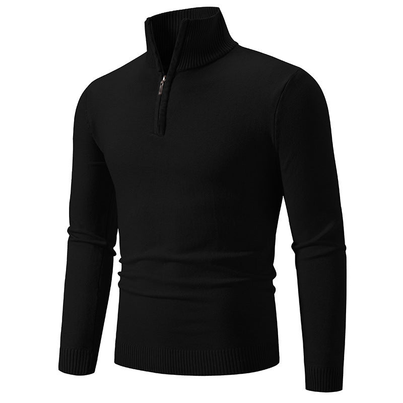2023 Men's Plus Size Fleece Zip Mock Neck Sweater - Serene