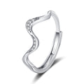 Water Wave Silver Ring in Fashion Design - Serene