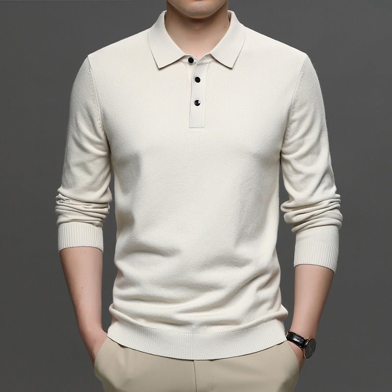 Men's Lapel Knit Pullover Sweater - Serene