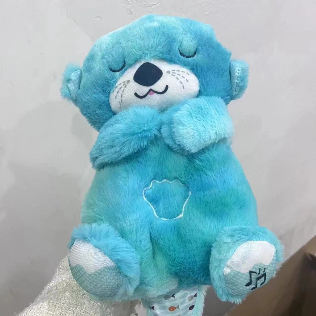 Sound Machine Soothe 'n Snuggle Otter Portable Plush Baby Toy with Sensory Details Music Lights & Rhythmic Breathing Motion - Serene