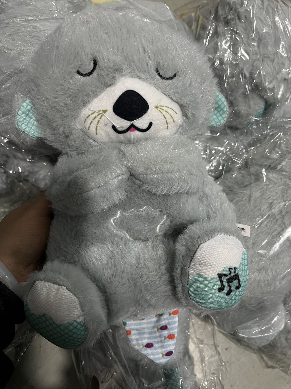 Sound Machine Soothe 'n Snuggle Otter Portable Plush Baby Toy with Sensory Details Music Lights & Rhythmic Breathing Motion - Serene