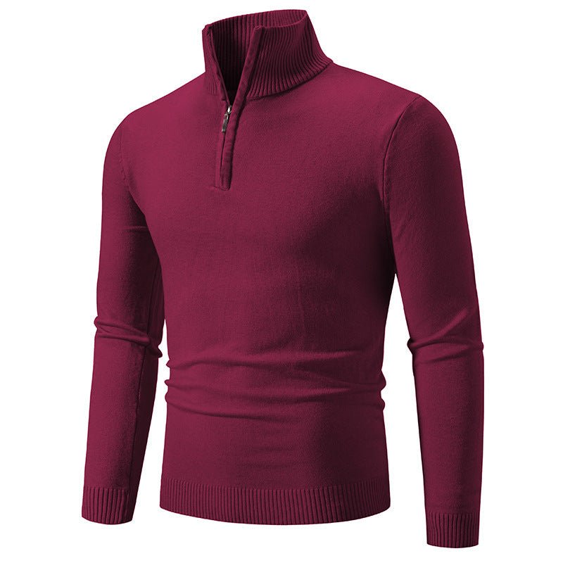 2023 Men's Plus Size Fleece Zip Mock Neck Sweater - Serene