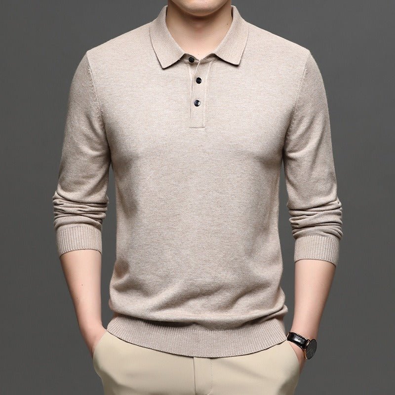 Men's Lapel Knit Pullover Sweater - Serene