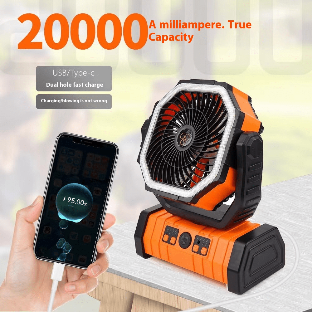 Outdoor Household Power Bank LED Light Camping Fan - Serene