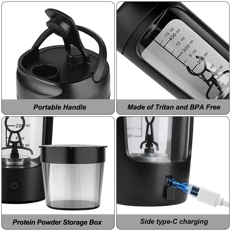 Electric Portable Whey Protein Shaker Bottle - Serene