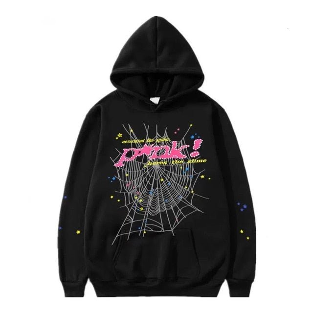 Spider Letter Prints Hoodies - Serene