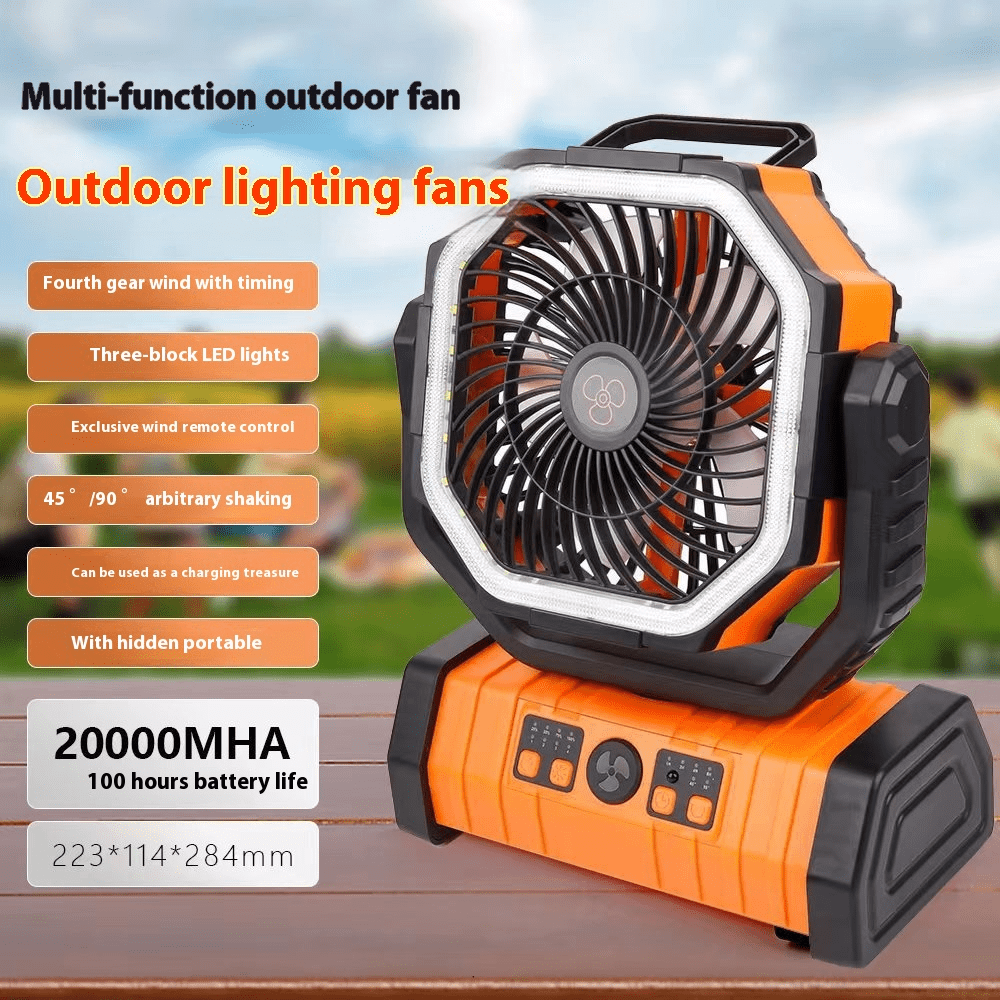 Outdoor Household Power Bank LED Light Camping Fan - Serene