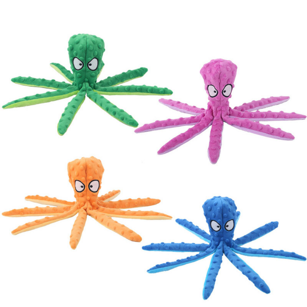 Interactive Bite-resistant Plush Octopus Pet Toy - Serene
