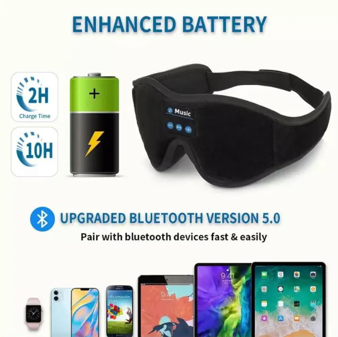 3D Eye Mask Bluetooth 50 Unlimited Music Stereo - Serene