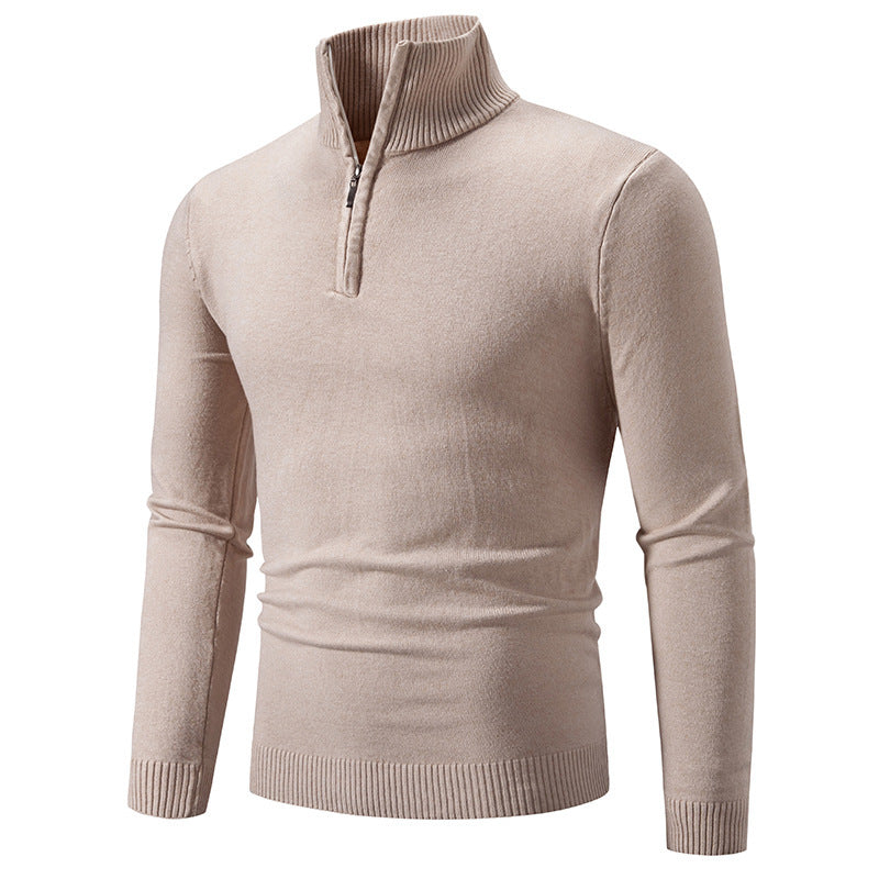 2023 Men's Plus Size Fleece Zip Mock Neck Sweater - Serene
