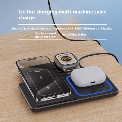 3 In 1 LED Fast Wireless Charger Stand Foldable Charging Station - Serene