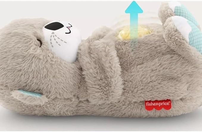 Sound Machine Soothe 'n Snuggle Otter Portable Plush Baby Toy with Sensory Details Music Lights & Rhythmic Breathing Motion - Serene