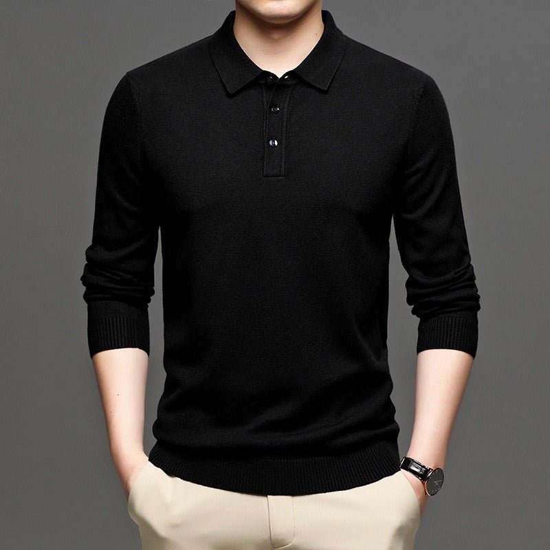 Men's Lapel Knit Pullover Sweater - Serene
