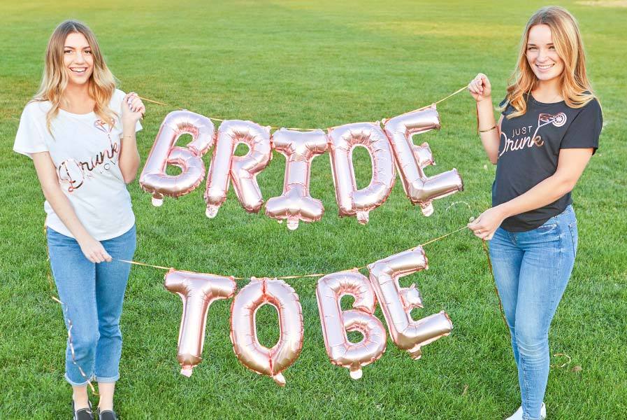 She Said YES Rose Gold 16" Balloon Banner | Multiple phrases! - Serene