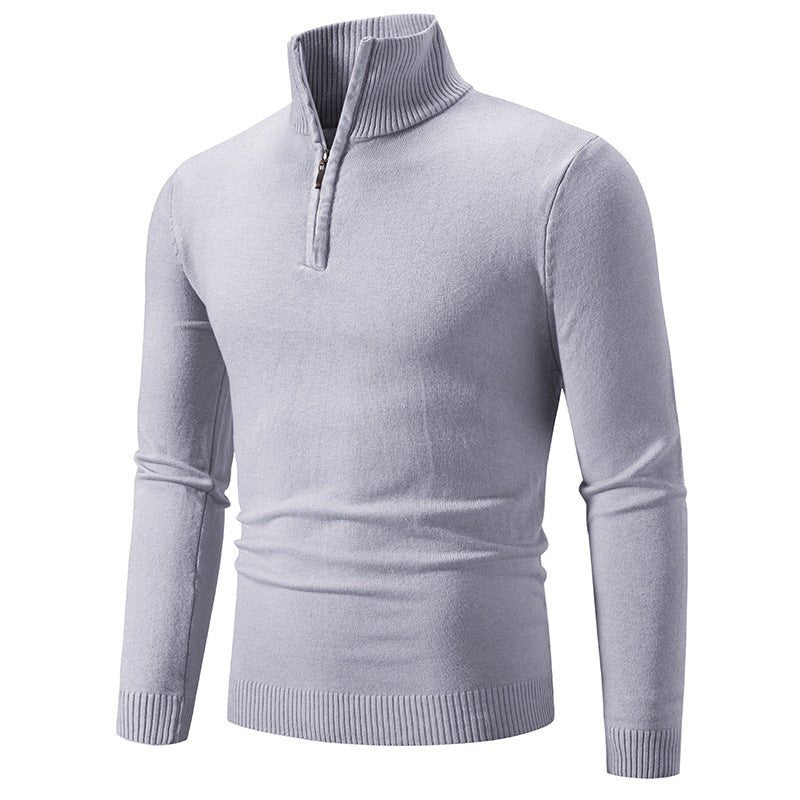 2023 Men's Plus Size Fleece Zip Mock Neck Sweater - Serene