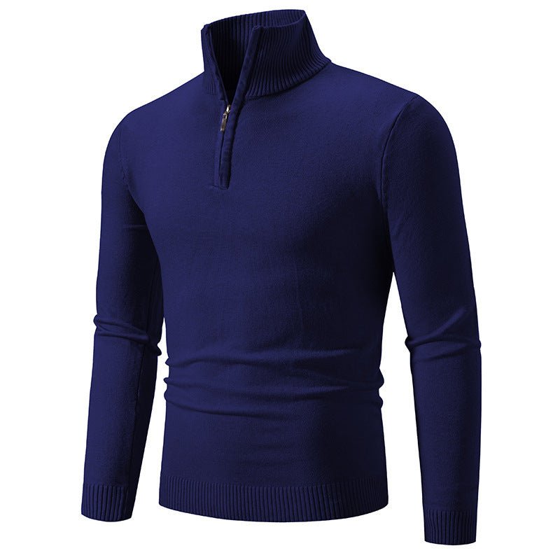 2023 Men's Plus Size Fleece Zip Mock Neck Sweater - Serene
