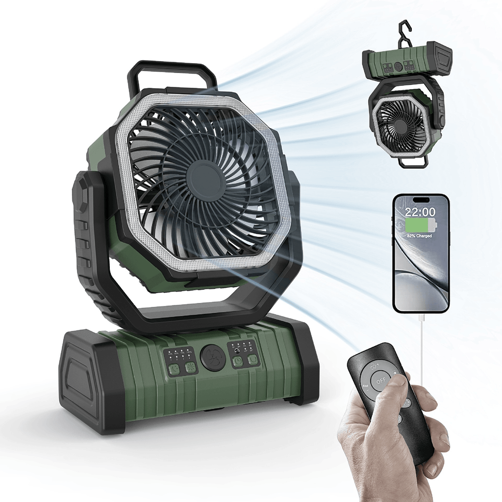 Outdoor Household Power Bank LED Light Camping Fan - Serene