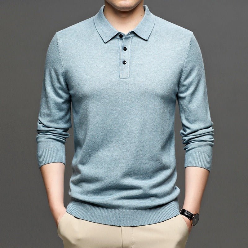 Men's Lapel Knit Pullover Sweater - Serene
