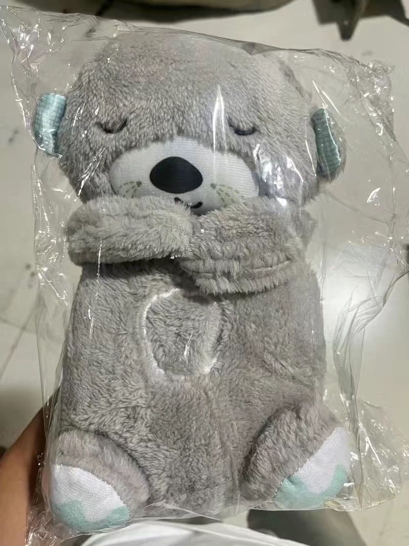 Sound Machine Soothe 'n Snuggle Otter Portable Plush Baby Toy with Sensory Details Music Lights & Rhythmic Breathing Motion - Serene