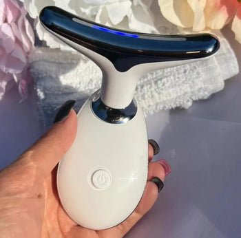 Beauty Facial Massager, 7 Color Wavy Acne Beauty Microcurrent Facial Device Skin Firming for Face Neck Beauty Device, - Serene
