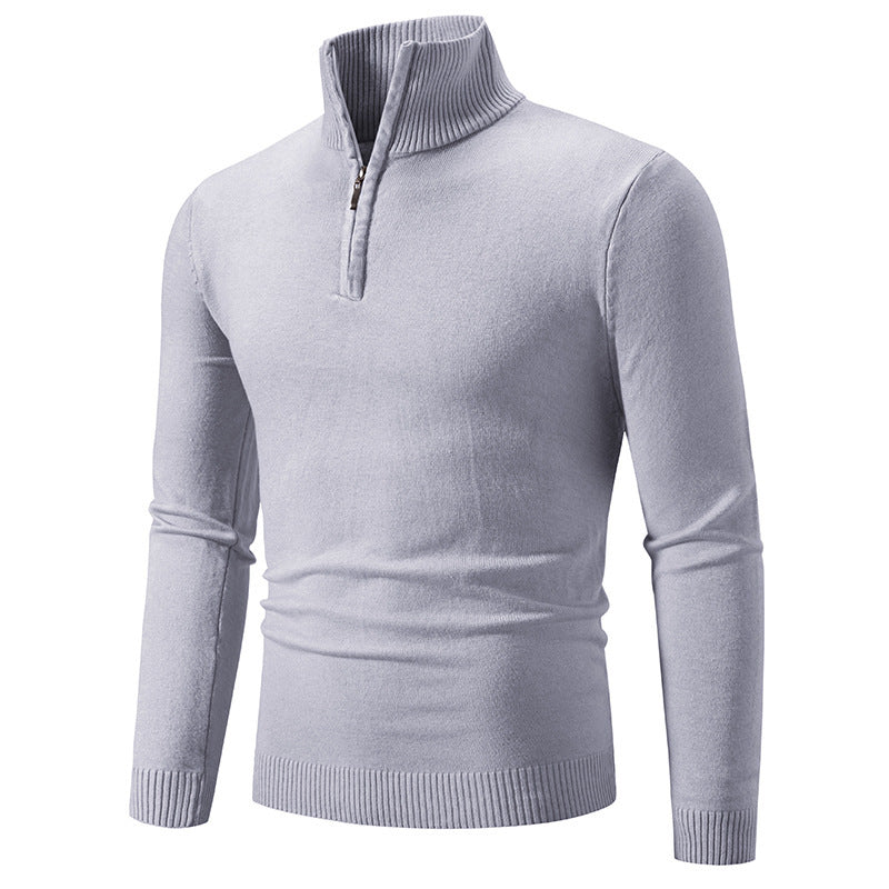 2023 Men's Plus Size Fleece Zip Mock Neck Sweater - Serene